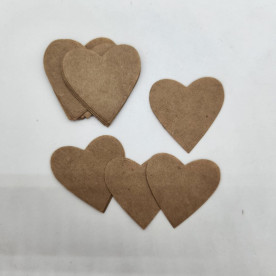 Набор вырубок Сердечки, 4 см, 20 шт. крафт