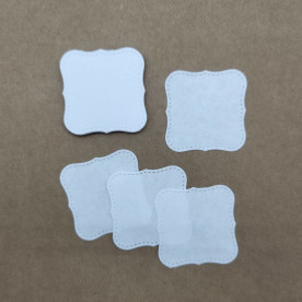 Набор тегов бирок Фигурный квадрат, 4 см, 20 шт., белый