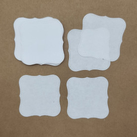 Набір тегів бирок Фігурний квадрат, 5.5 см, 20 шт., білий