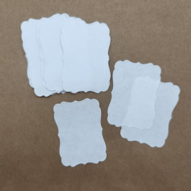 Набор тегов бирок Фигурная рамка, 4х6 см, 20 шт., белый