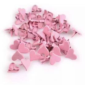 Набор брадсов, Сердечки, розовый, 10шт, 10мм