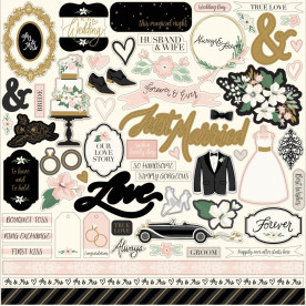 Набір наклейок Wedding day 30х30 см  Echo Park