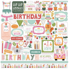Наклейки Elements - A Birthday Wish Girl, 30х30 см Echo Park