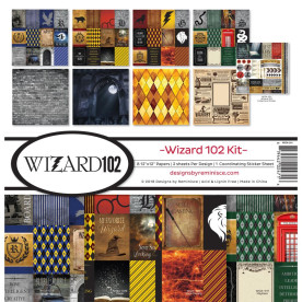 Набор скрапбумаги, Wizard 102, Coll Kit, 8 листов, 1 лист стикеров, 30х30 см, Reminisce