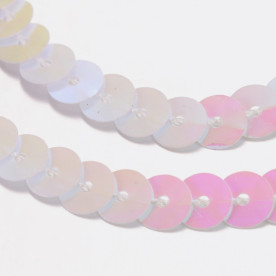 Стрічка з круглих паєток, перламутровий рожевий, 6 мм, 90 см