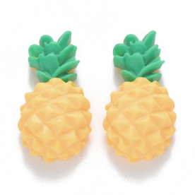 Кабошон, Ананас, оранжевый, пластик, 25x14x8,5 мм