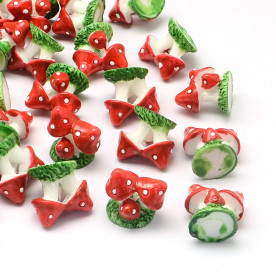 Об’ємний кабошон Мухомори, розмір 18х19 мм, 1 шт.