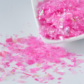 Набір декору блискуча стружка, насичений рожевий, від 2 до 20 мм, 15 гр