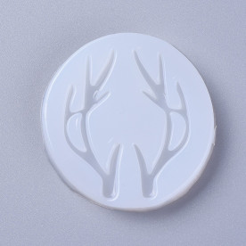 Силіконовий молд, Роги оленя, білий, 57x9 мм