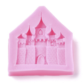 Силіконовий молд, Казковий замок, рожевий, 85x76,5x13,5 мм