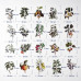 Набор декора оверлей, изображения на ацетате, Растения, 40 шт, от 53 до 99 мм