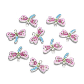 Підвіска з емаллю, бабка, пастельні кольори, розмір 24х18 мм