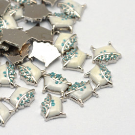 Кабошон з емаллю, Ванна з піною, 1 шт, 7x9x2 мм