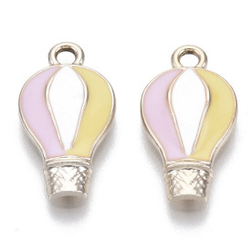 Подвеска с эмалью Воздушный шар розовый, 18х10 мм, 1 шт.