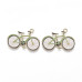 Підвіска з емаллю Велосипед зелений, світле золото, 26х19 мм, 1 шт.