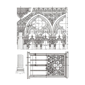 Силіконовий штамп для скрапбукінгу Архітектурний візерунок, розмір аркуша 20х15 см