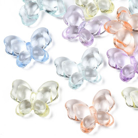 Набір різнокольорових намистин Пастельні метелики, 18х21 мм, 5 од.