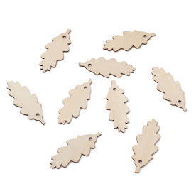 Дерев'яна підвіска, Довгий листок, античний білий, 79,5x33x2,5 мм, дірочка 4 мм