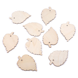 Дерев'яна підвіска, Листок, античний білий, 79,5x54,5x2,5 мм, дірочка 3 мм