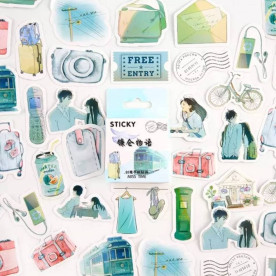 Набор наклеек, Любовь на расстоянии, 46 шт, 23х2 мм