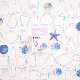 Набор наклеек, Космос и бутылочки, 46 шт, 23х2 мм