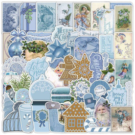 Набір паперових наліпок Сніжний Новий рік, 50 штук, близько 4-8 см