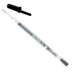 Ручка гелевая, Черная 06 MEDIUM (линия 0.6mm), Gelly Roll Basic, Sakura