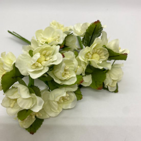 Набор тканевых цветов яблони, молочного цвета, 6 шт.