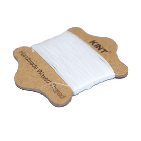 Нейлоновий шнур вощений білого кольору, товщина 0.55 мм, довжина 20 м