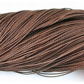 Вощений шнур темно-коричневий, моток 5 м, 1 мм, поліестер