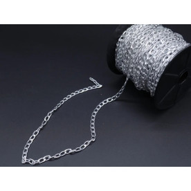 Декоративний ланцюжок, алюміній, колір срібло, розмір 5.2 мм, 1 метр