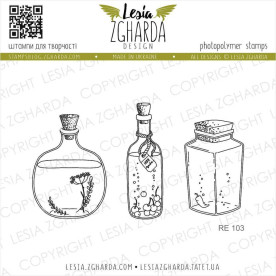 Набір штампів, Пляшки, 10х10см, Lesia Zgharda
