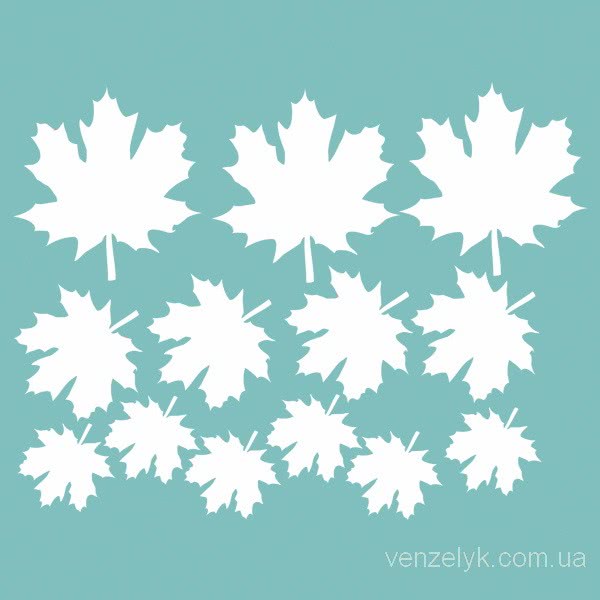 Чіпборд Набір кленових листочків 200 * 150 мм, Вензелік