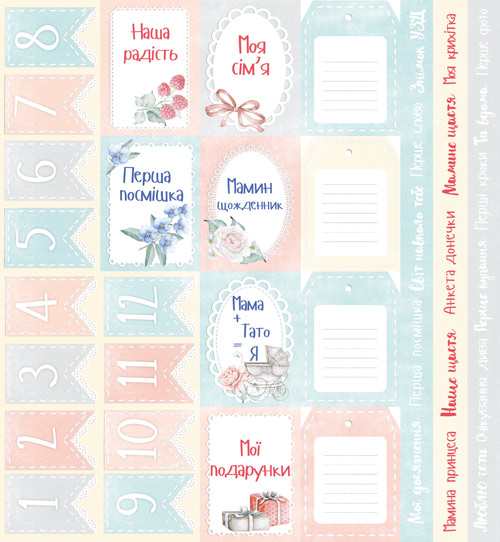 Аркуш з картинками для декорування Shabby baby girl redesign 27х29 см, Фабрика Декору