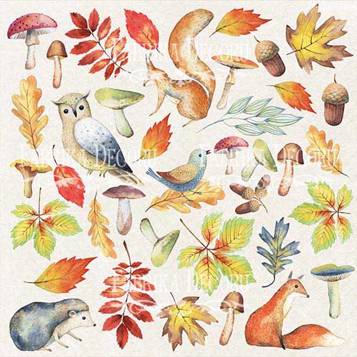Набір картинок для вирізання Colors of Autumn 20х20 см, Фабрика Декору