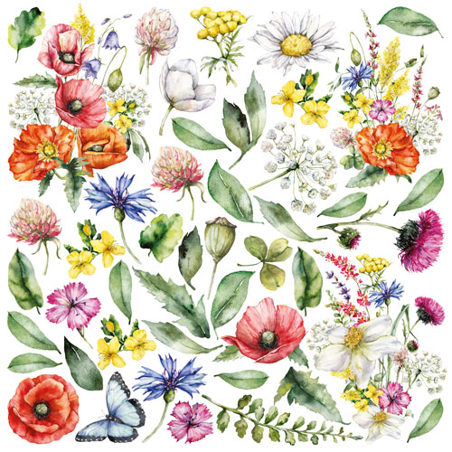 Набор карточек для вырезания Summer Meadow 20х20 см, Фабрика Декора