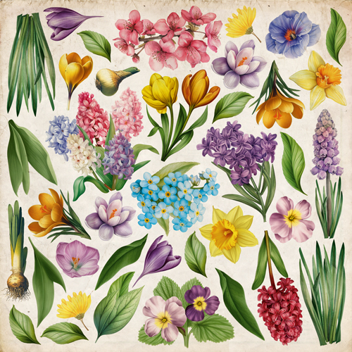 Набір картинок для вирізання Spring Botanical Story 20х20 см Фабрика Декору