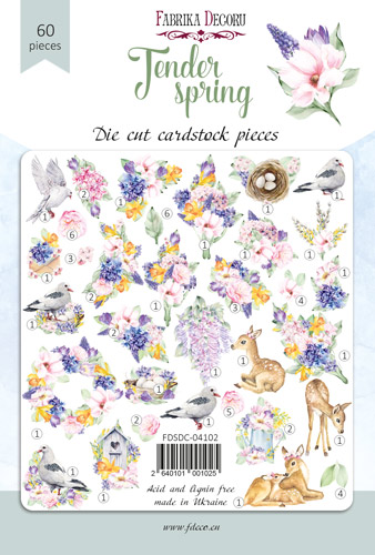 Набор высечек, коллекция Tender spring, 60 шт, Фабрика Декора