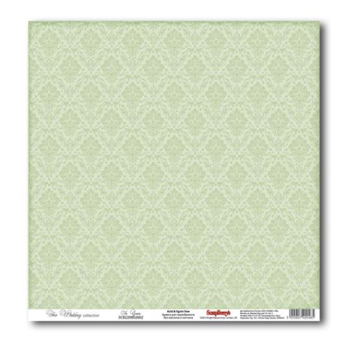 Односторонняя  бумага Свадебная - Нежно-зеленый 30х30 см от ScrapBerry's