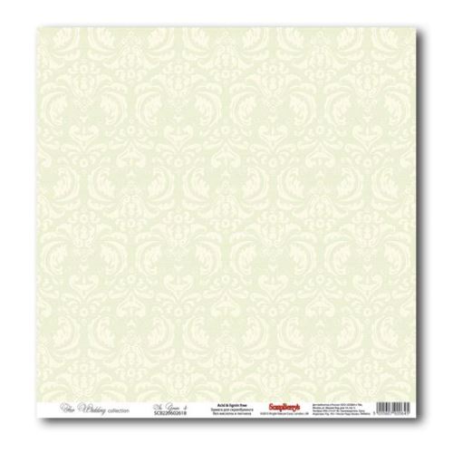 Односторонняя бумага Свадебная - Нежно-зеленый 4 30х30 см от ScrapBerry's
