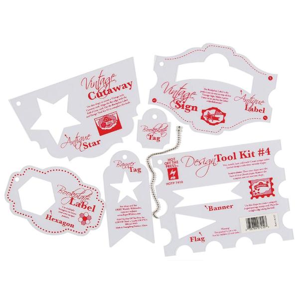 Пластиковый трафарет Design Tool Kit 4, 6 шт от Hot Off The Press