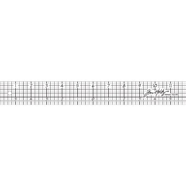 Прозрачная акриловая линейка Design Ruler от Tim Holtz, 30 см