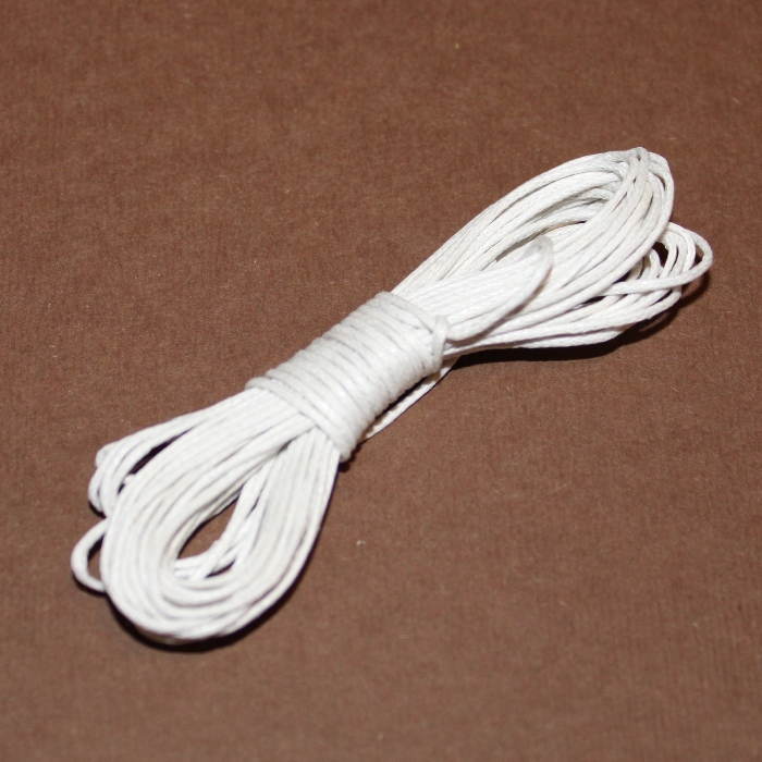 Вощеный шнур белого цвета 5 м