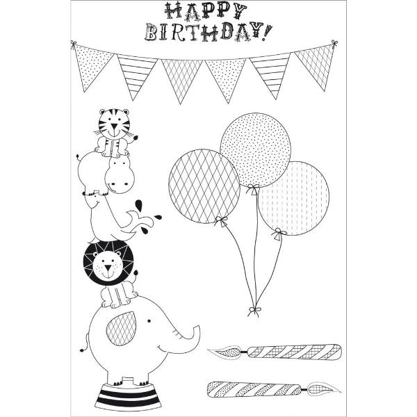 Набор акриловых штампов Party Animals, 15,5х10 см, Kaisercraft