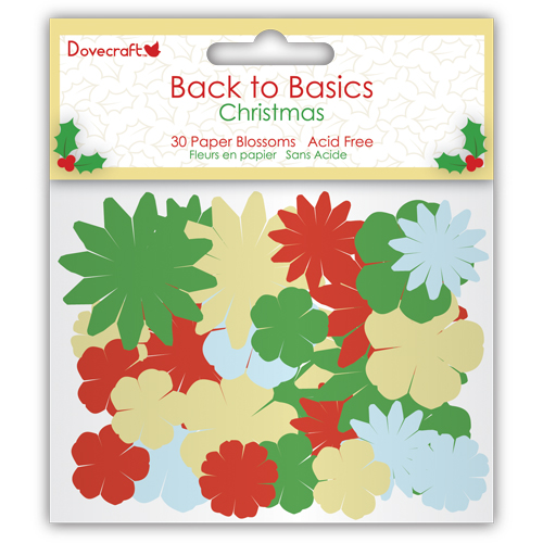 Набор цветочков Back to Basics Christmas от Dovecraft, 30 шт.