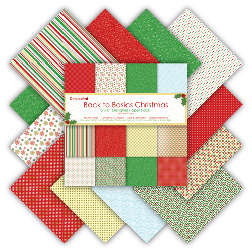 Набор бумаги Christmas Back to Basics 20х20 см от Dovecraft