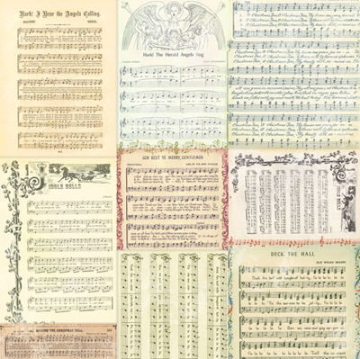 Односторонній скраппапір Here We Come a Caroling від Melissa Frances