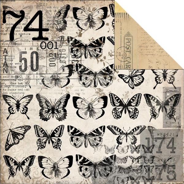 Двусторонняя бумага Butterflies 30х30 от Kaisercraft