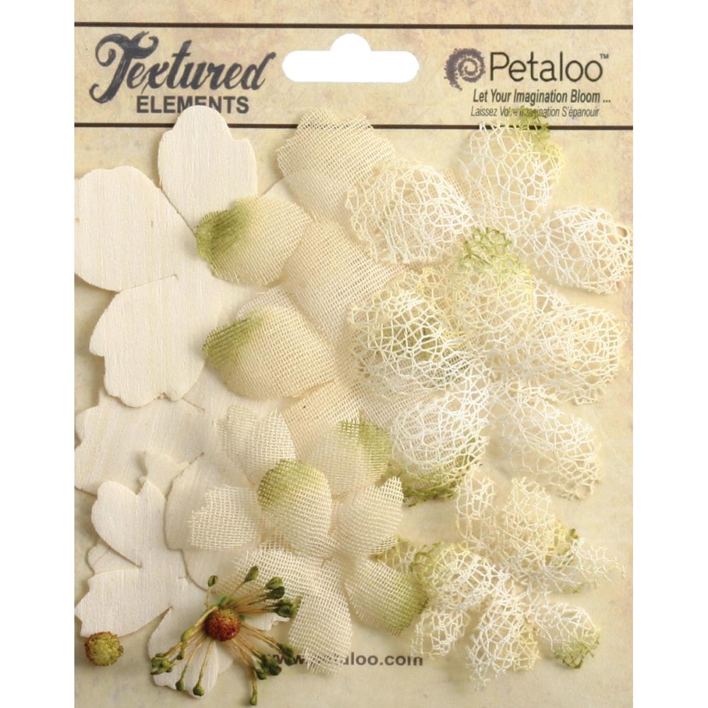 Набір тканинних квітів Ivory 12 шт від компанії Petaloo