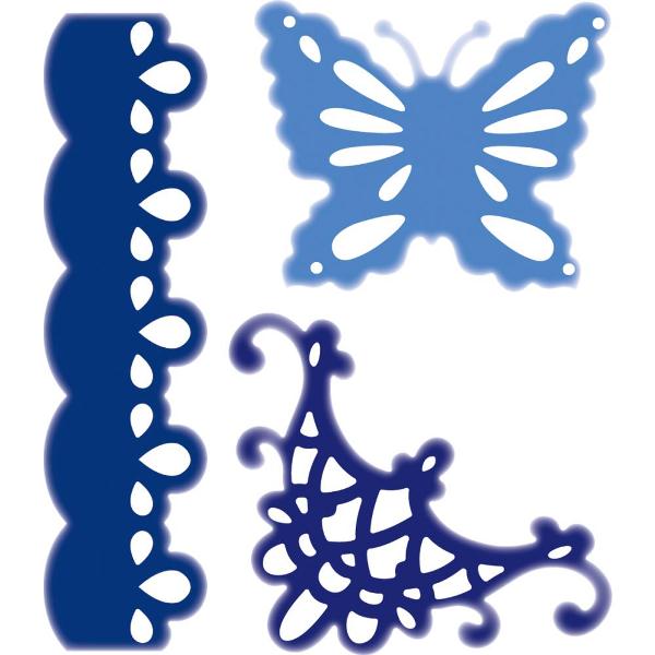 Набір ножів для тиснення і вирізання Decorative Butterfly-Border від Heartfelt Creations